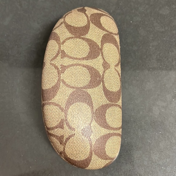 Authentic Coach Logo Glass Case. Brown. Made for eye glasses or sunglasses. - Picture 3 of 7